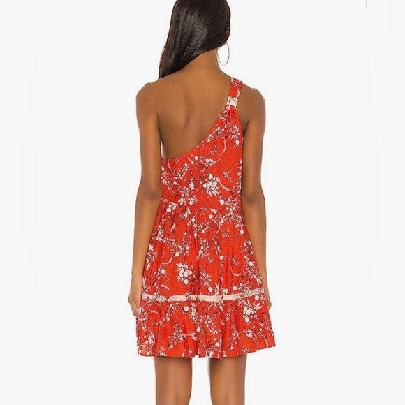 Free People All Mine Linen Blend Mini Dress in Cherry Combo NWT! sz L - Picture 3 of 15